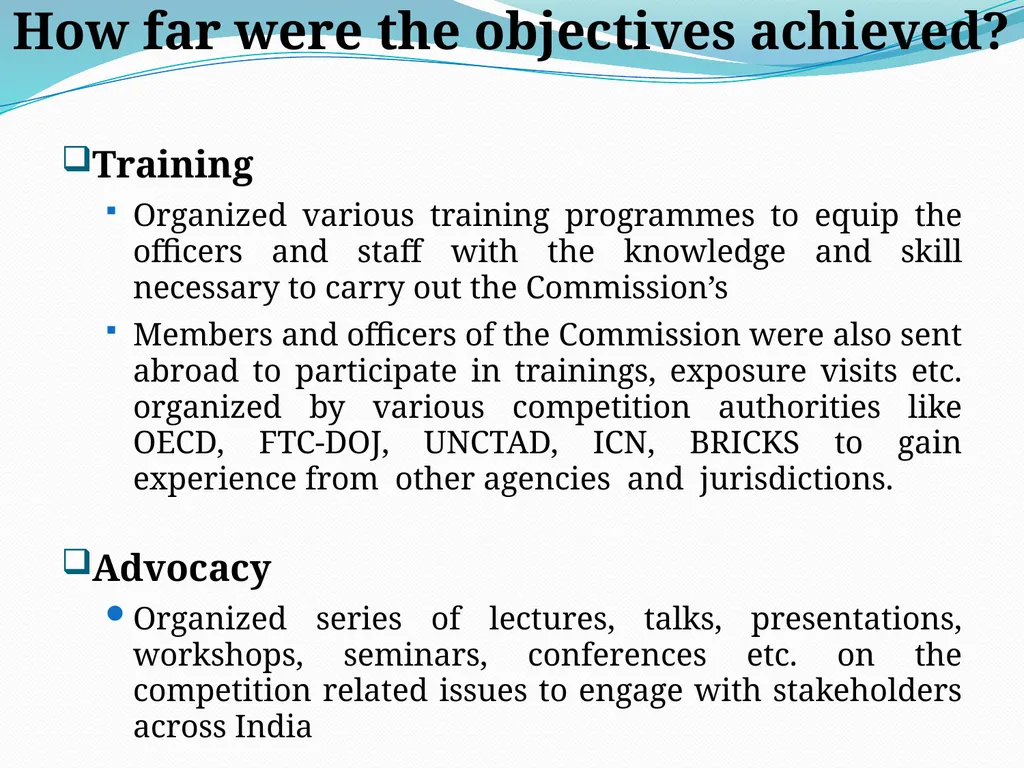 “EFFECTIVE IMPLEMENTATION OF COMPETITION REGIME IN - slide 6 of 14