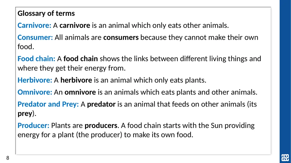 Living things and their habitats Food chains in - slide 8 of 9