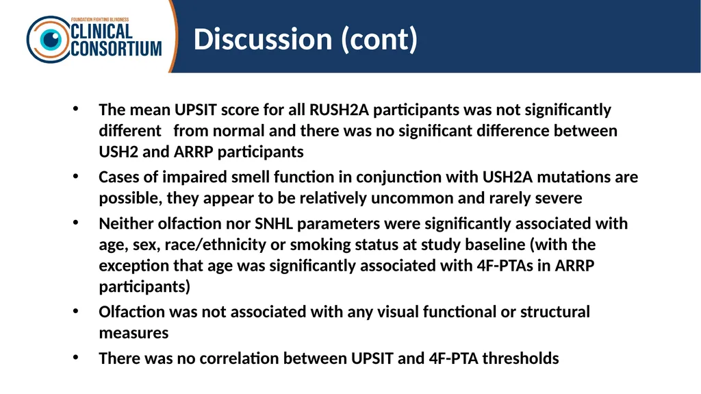Auditory and olfactory findings in patients with - slide 25 of 26