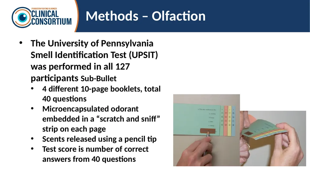 Auditory and olfactory findings in patients with - slide 8 of 26