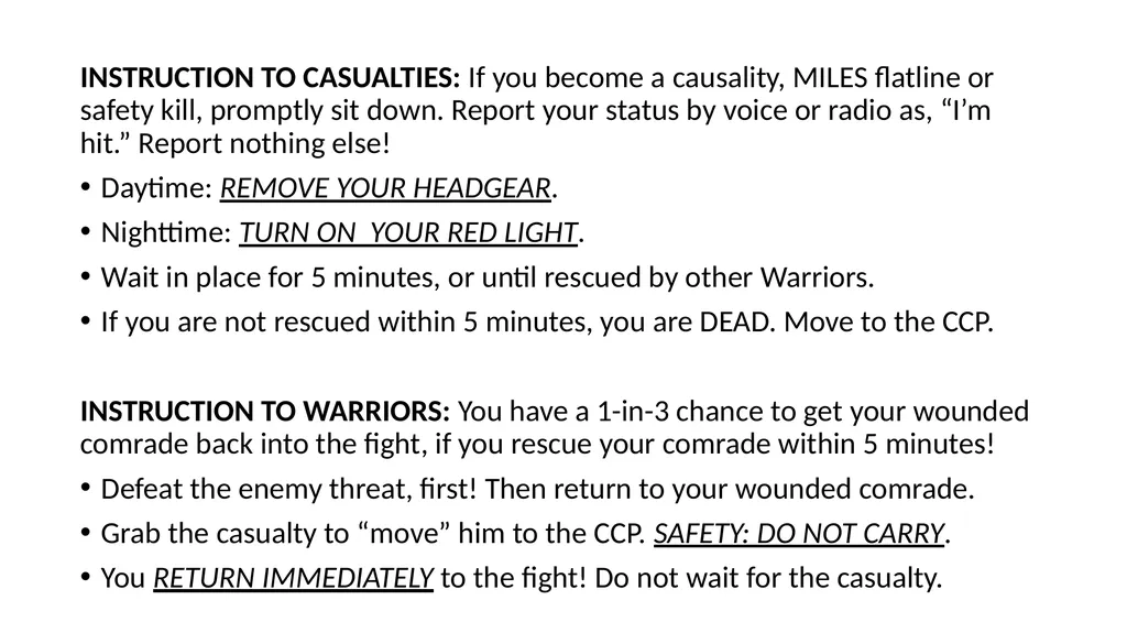 MEDIC HANDBOOK Casualty Evacuation Simulation in - slide 3 of 5
