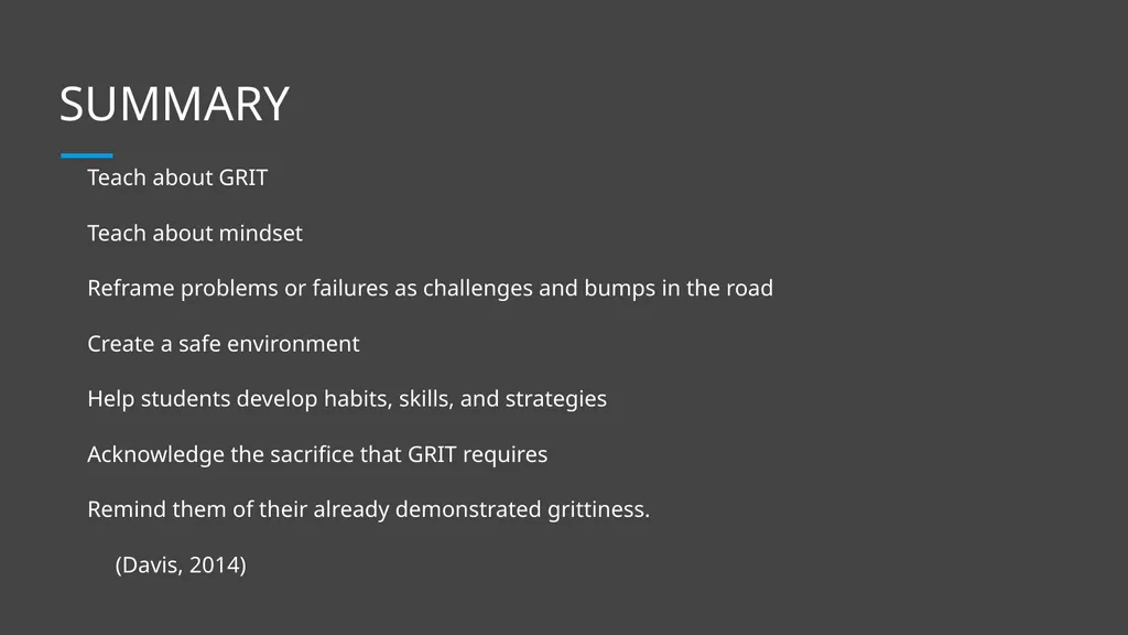 Building GRIT & RESILIENCE A Focus on Student - slide 23 of 25