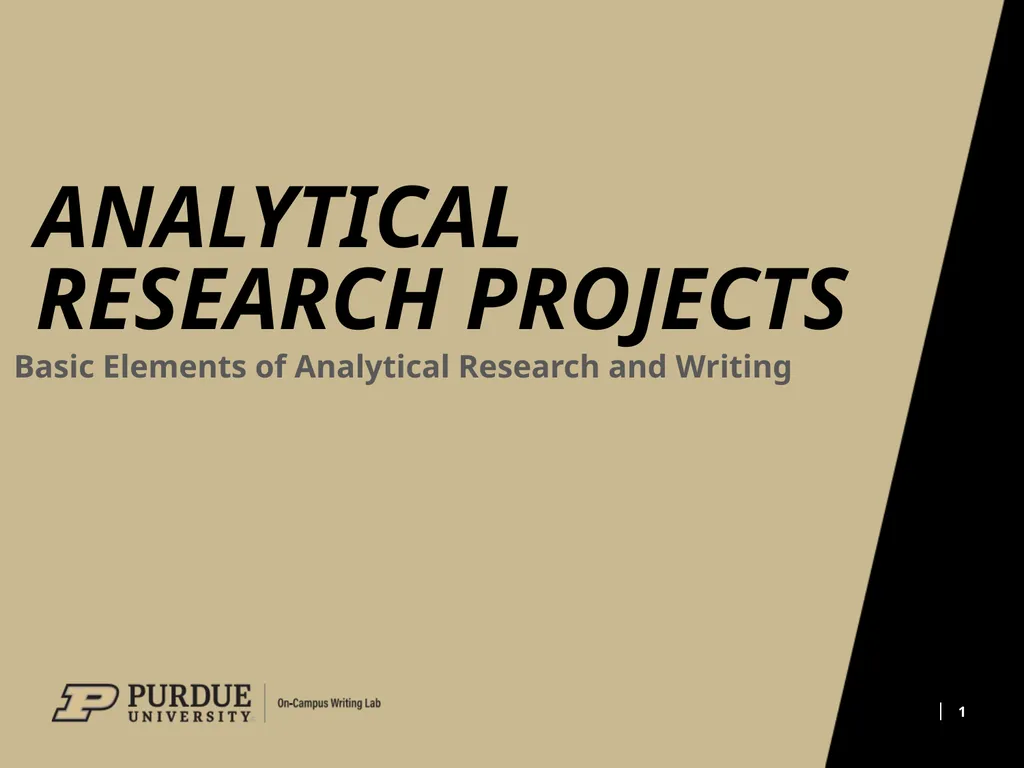 Analytical Research Projects 1 Basic Elements of - slide 1 of 13