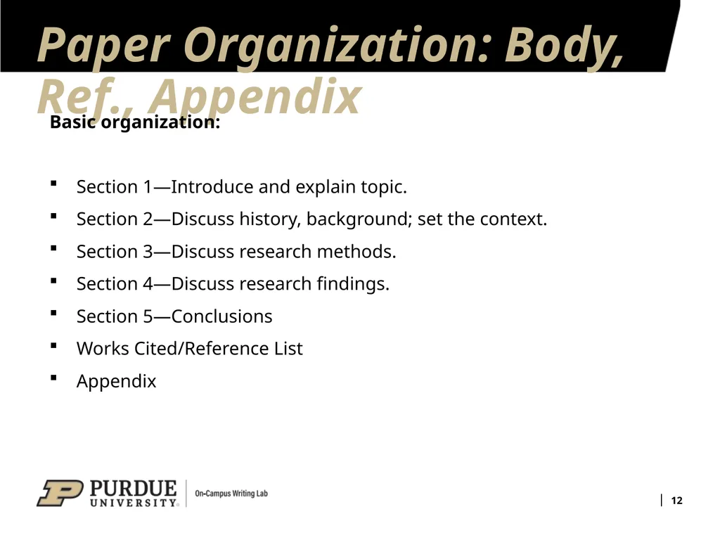 Analytical Research Projects 1 Basic Elements of - slide 12 of 13
