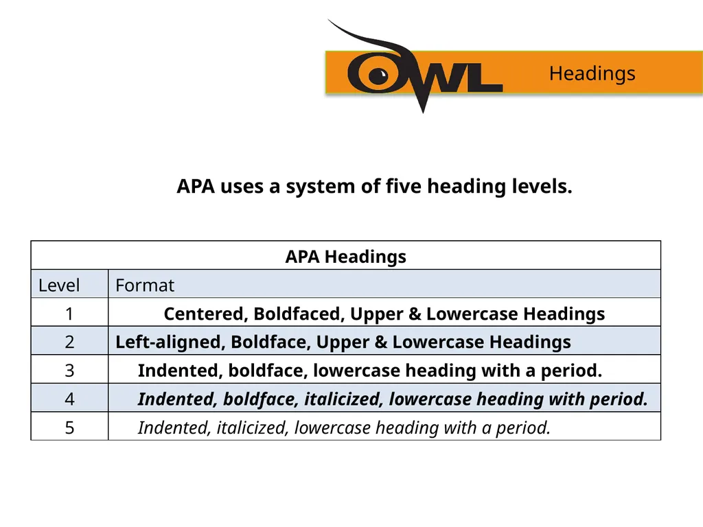 APA Formatting and Style Guide Purdue OWL staff - slide 33 of 38