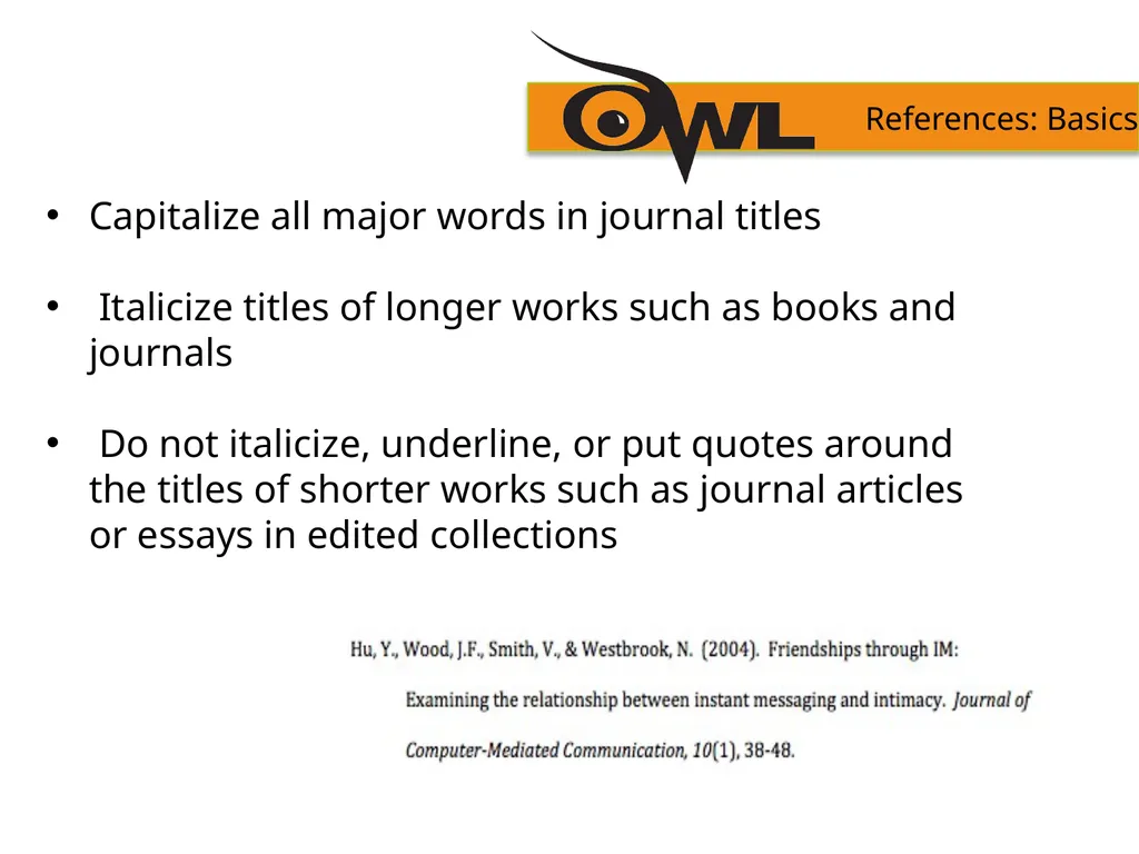 APA Formatting and Style Guide Purdue OWL staff - slide 16 of 38