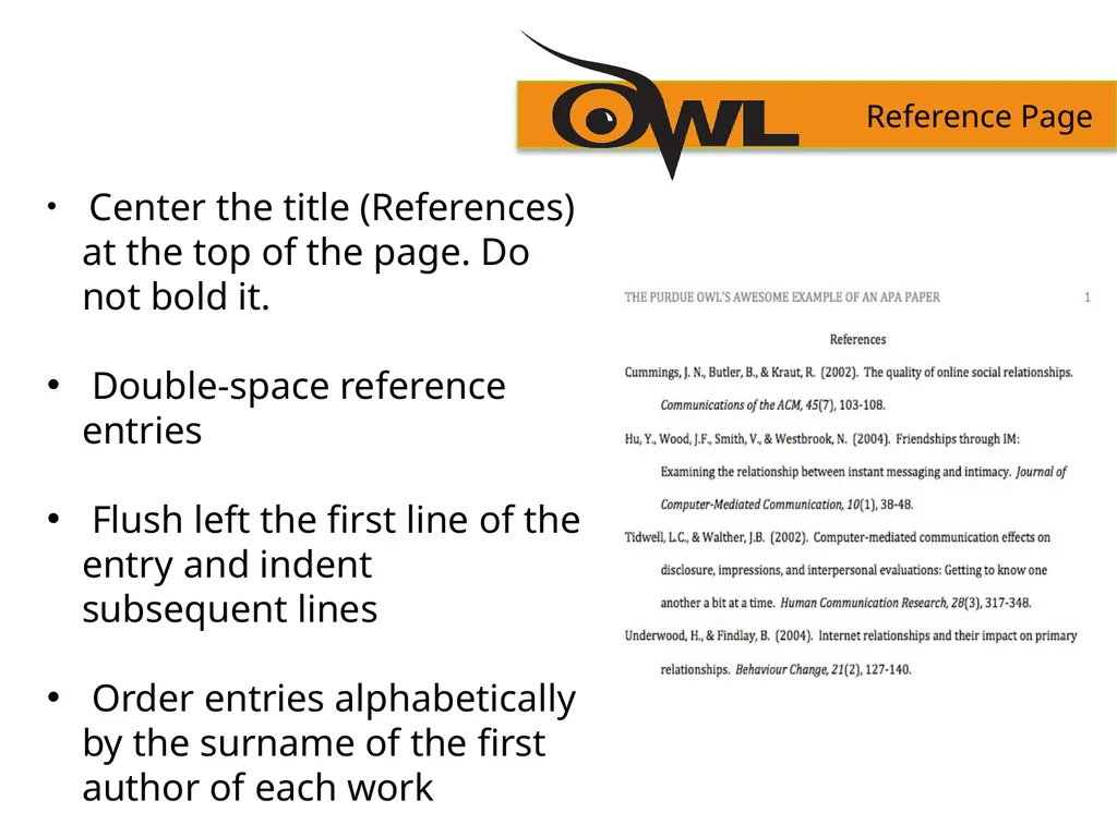 APA Formatting and Style Guide Purdue OWL staff - slide 14 of 38