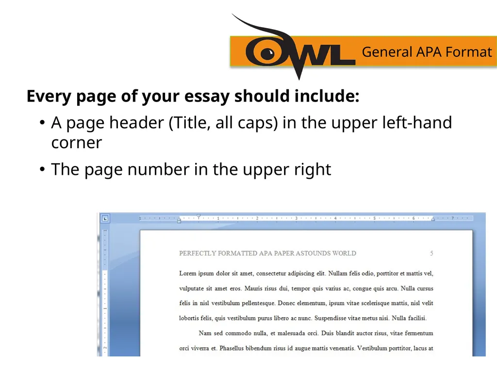 APA Formatting and Style Guide Purdue OWL staff - slide 9 of 38
