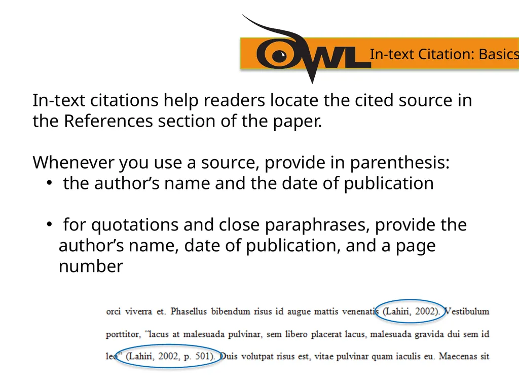 APA Formatting and Style Guide Purdue OWL staff - slide 18 of 38