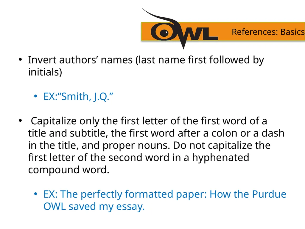 APA Formatting and Style Guide Purdue OWL staff - slide 15 of 38