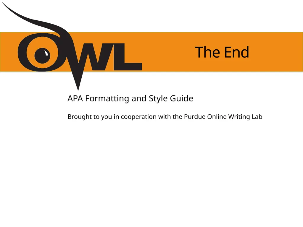 APA Formatting and Style Guide Purdue OWL staff - slide 38 of 38