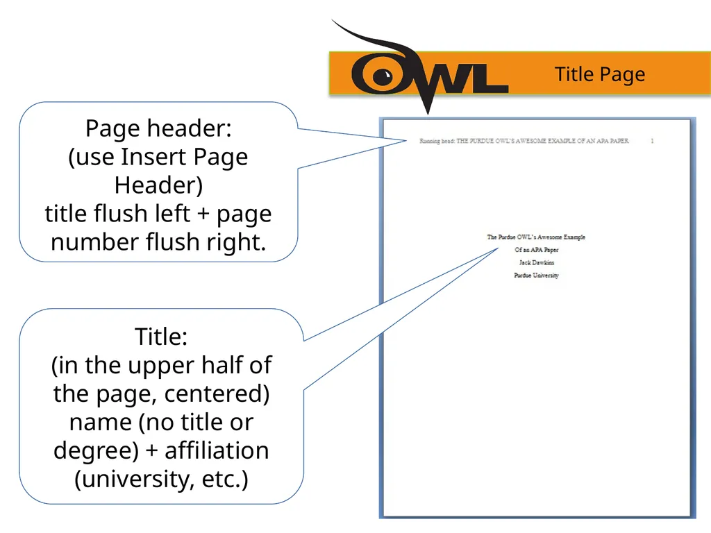 APA Formatting and Style Guide Purdue OWL staff - slide 11 of 38
