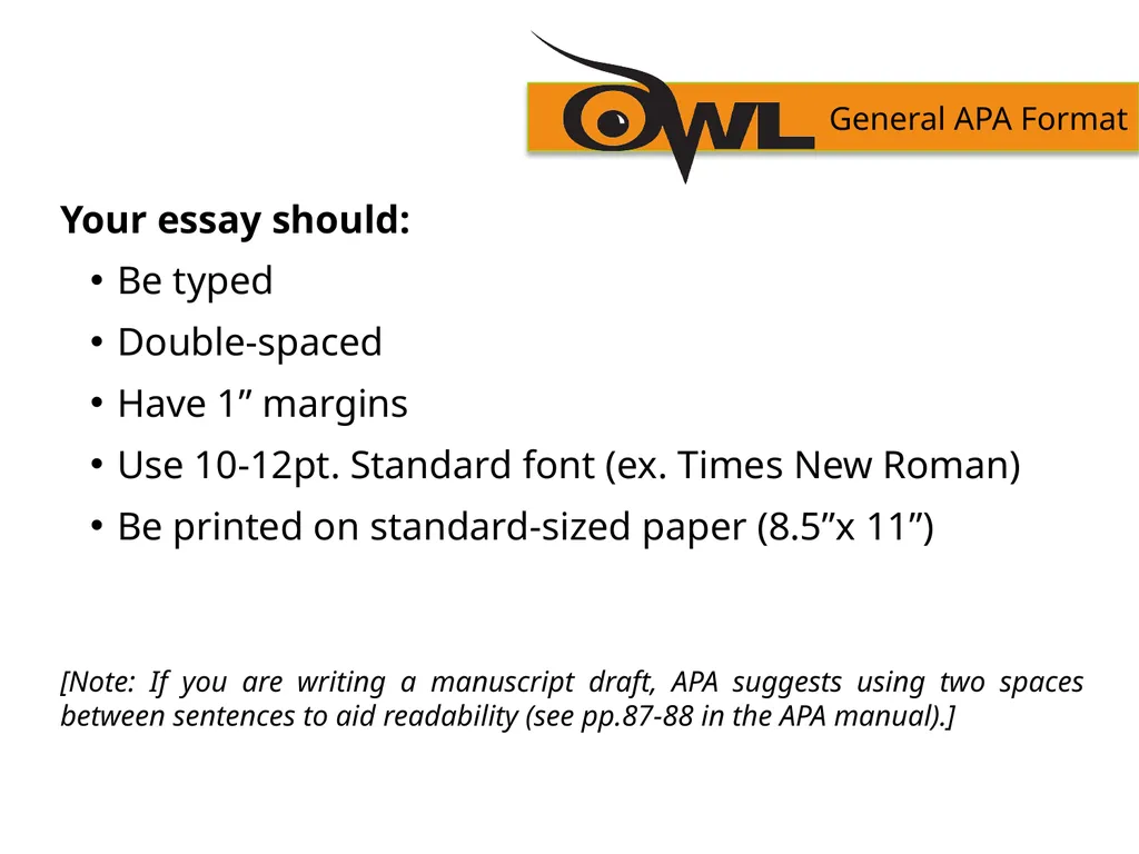 APA Formatting and Style Guide Purdue OWL staff - slide 8 of 38