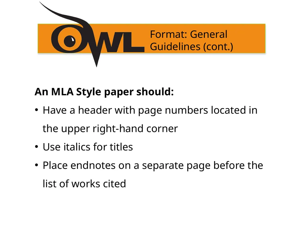 MLA 8th Edition Formatting and Style Guide Purdue - slide 5 of 33