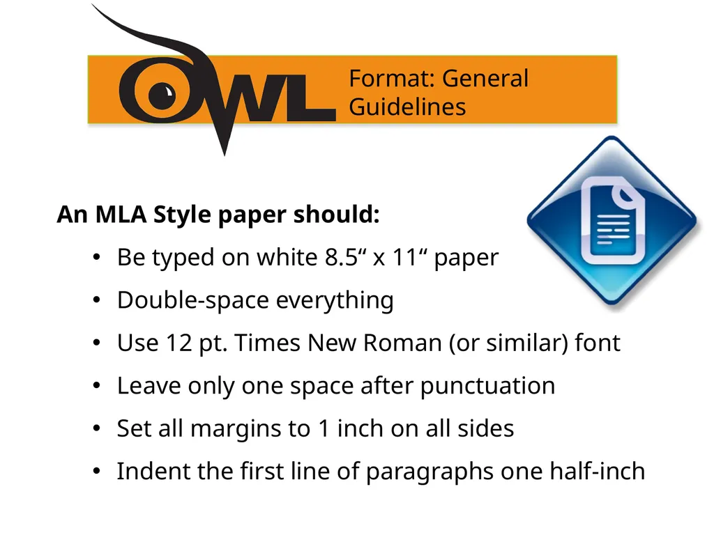 MLA 8th Edition Formatting and Style Guide Purdue - slide 4 of 33