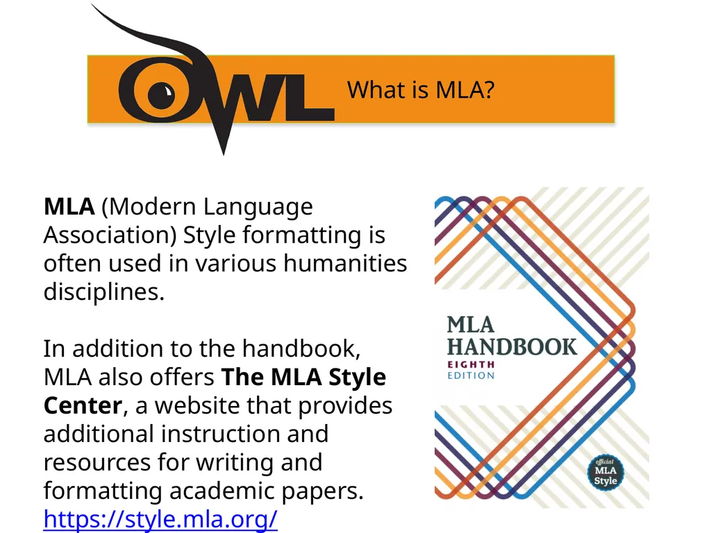 MLA 8th Edition Formatting and Style Guide Purdue - slide 2 of 33