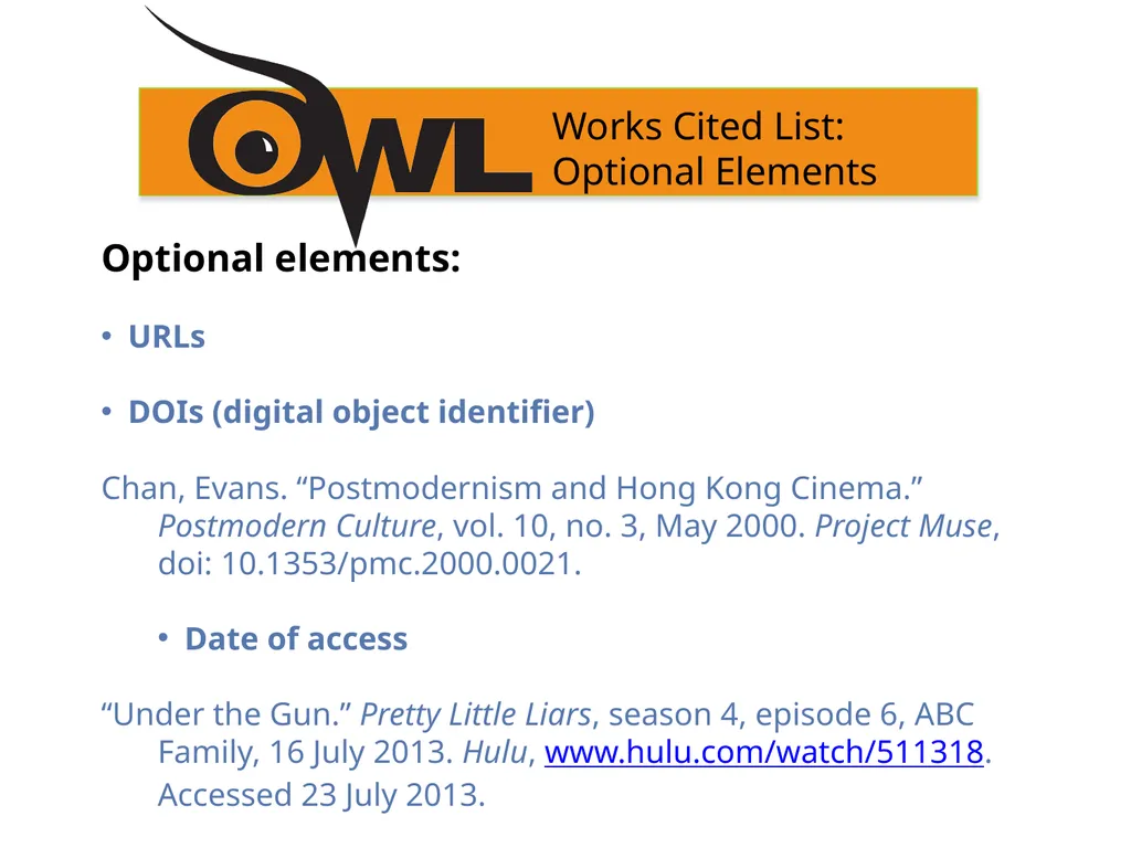 MLA 8th Edition Formatting and Style Guide Purdue - slide 31 of 33