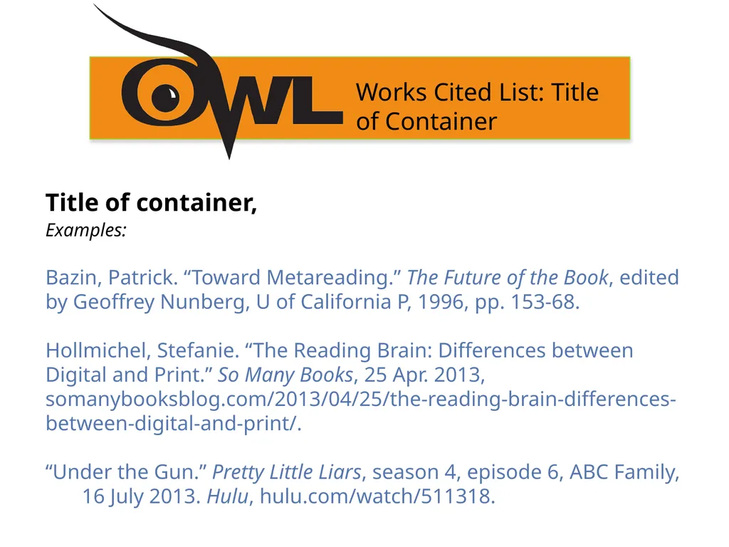 MLA 8th Edition Formatting and Style Guide Purdue - slide 24 of 33