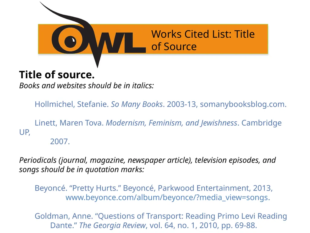 MLA 8th Edition Formatting and Style Guide Purdue - slide 23 of 33