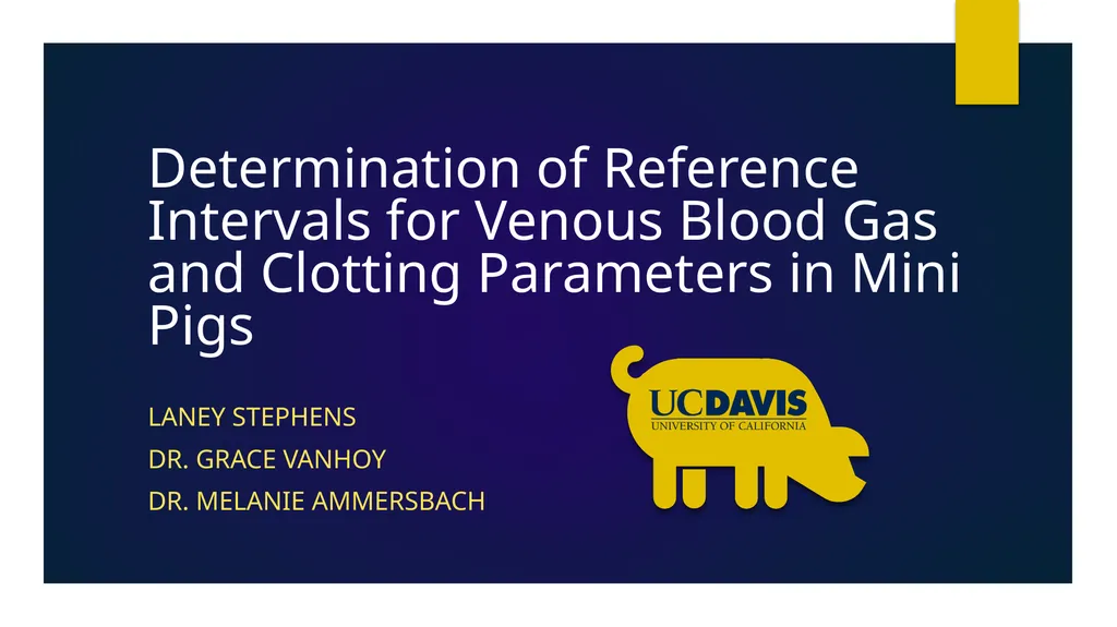 Determination of Reference Intervals for Venous - slide 1 of 27