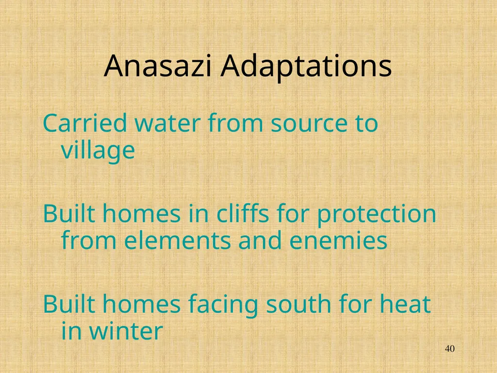 The Mogollon, the Anasazi, and the Hohokam - slide 40 of 62