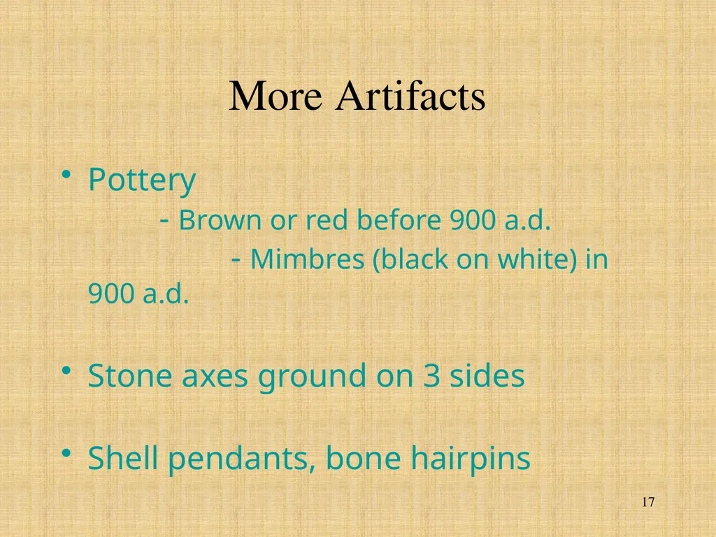 The Mogollon, the Anasazi, and the Hohokam - slide 17 of 62