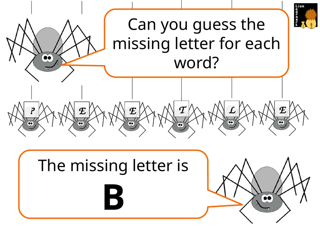 Spelling Spiders Spelling Spiders Missing Letters - slide 15 of 17