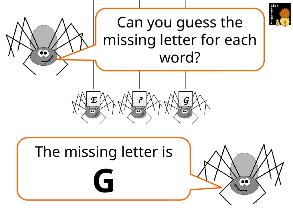 Spelling Spiders Spelling Spiders Missing Letters - slide 7 of 17