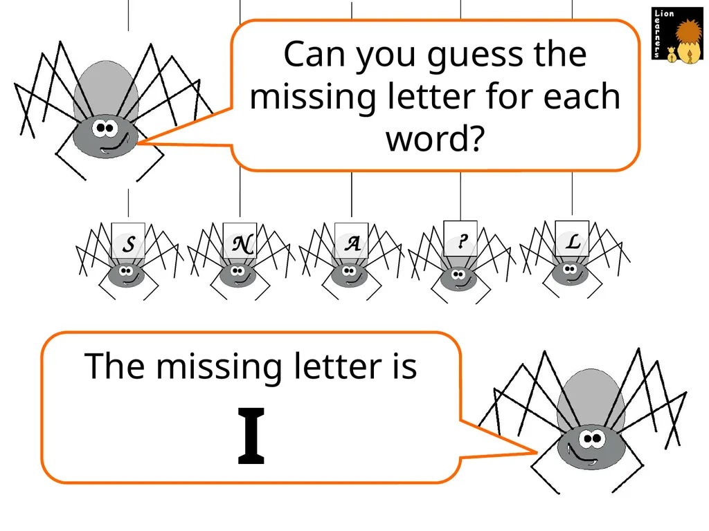 Spelling Spiders Spelling Spiders Missing Letters - slide 11 of 17