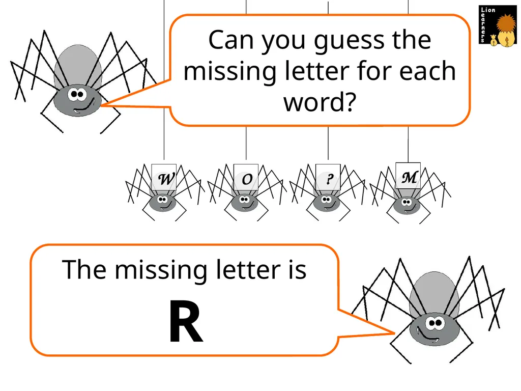 Spelling Spiders Spelling Spiders Missing Letters - slide 10 of 17