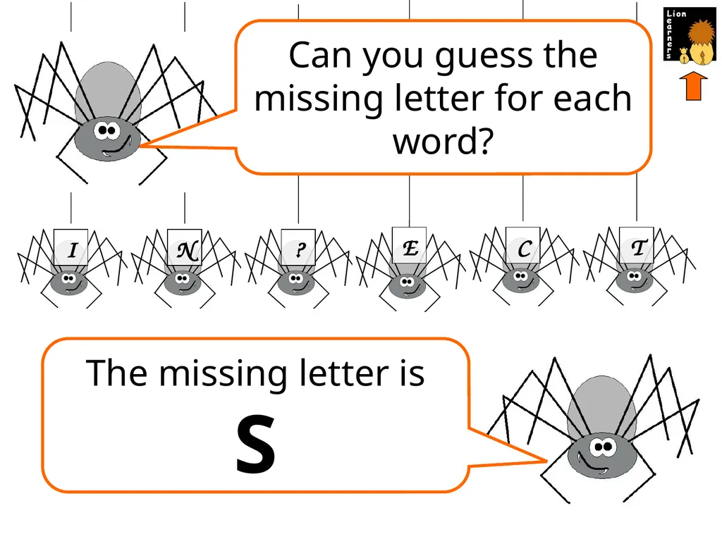 Spelling Spiders Spelling Spiders Missing Letters - slide 16 of 17