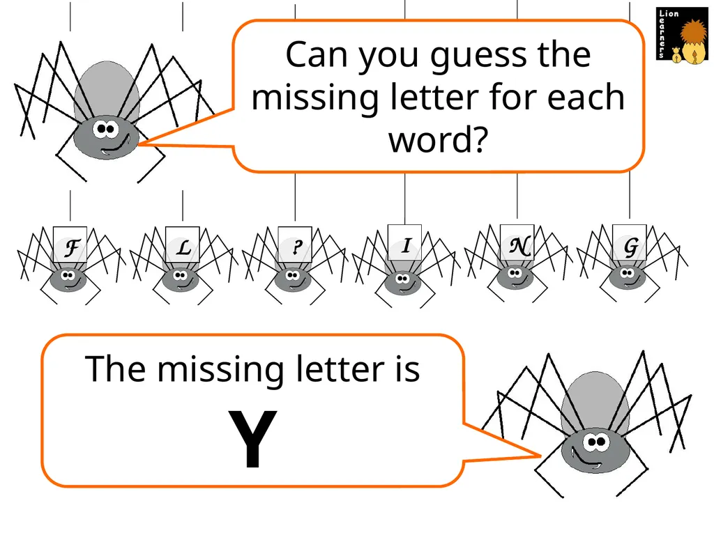 Spelling Spiders Spelling Spiders Missing Letters - slide 14 of 17