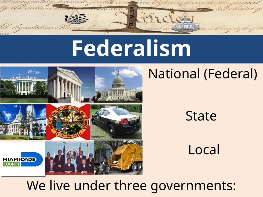 Federalism: Federal, state and local governments - slide 4 of 45