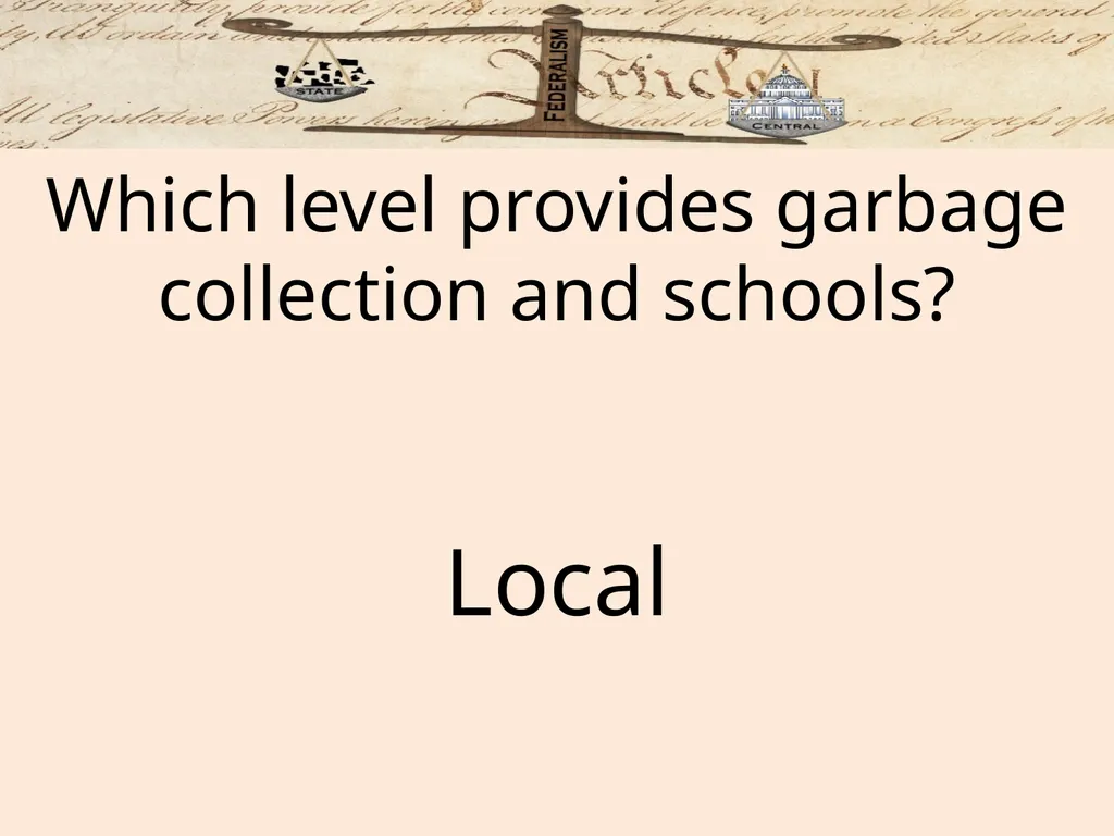 Federalism: Federal, state and local governments - slide 40 of 45