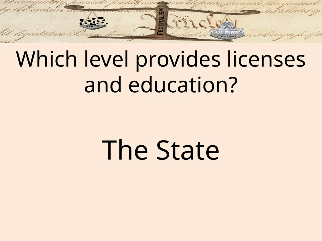 Federalism: Federal, state and local governments - slide 39 of 45