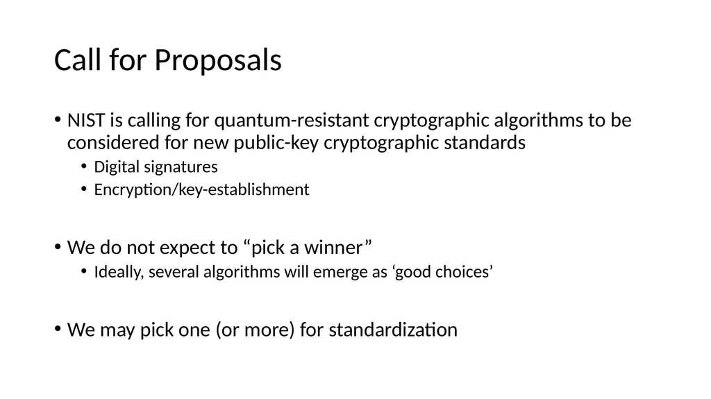 So what? Objectives Examine quantum-resistant - slide 4 of 15