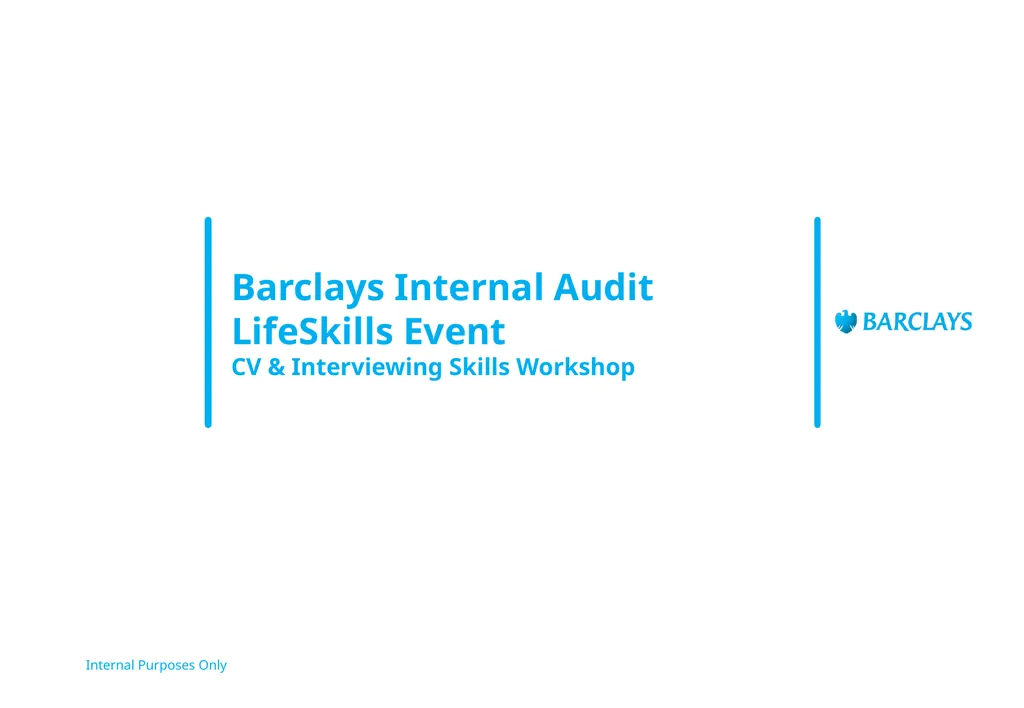 Barclays Internal Audit LifeSkills Event CV & - slide 1 of 43