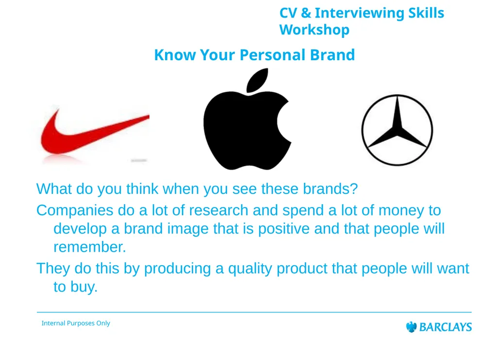 Barclays Internal Audit LifeSkills Event CV & - slide 8 of 43
