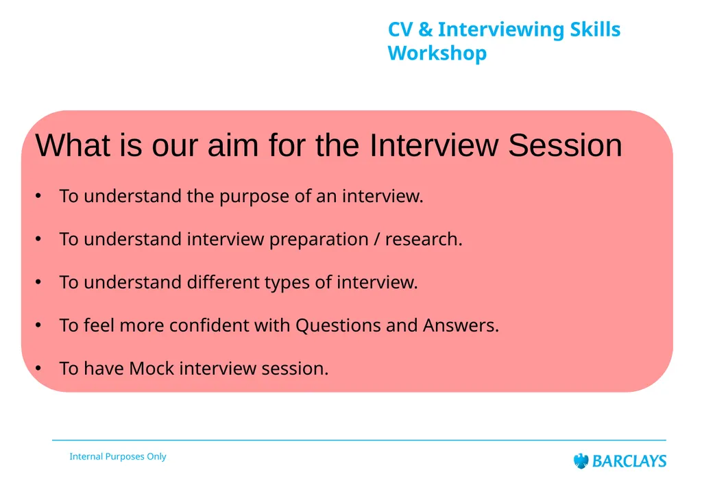 Barclays Internal Audit LifeSkills Event CV & - slide 24 of 43