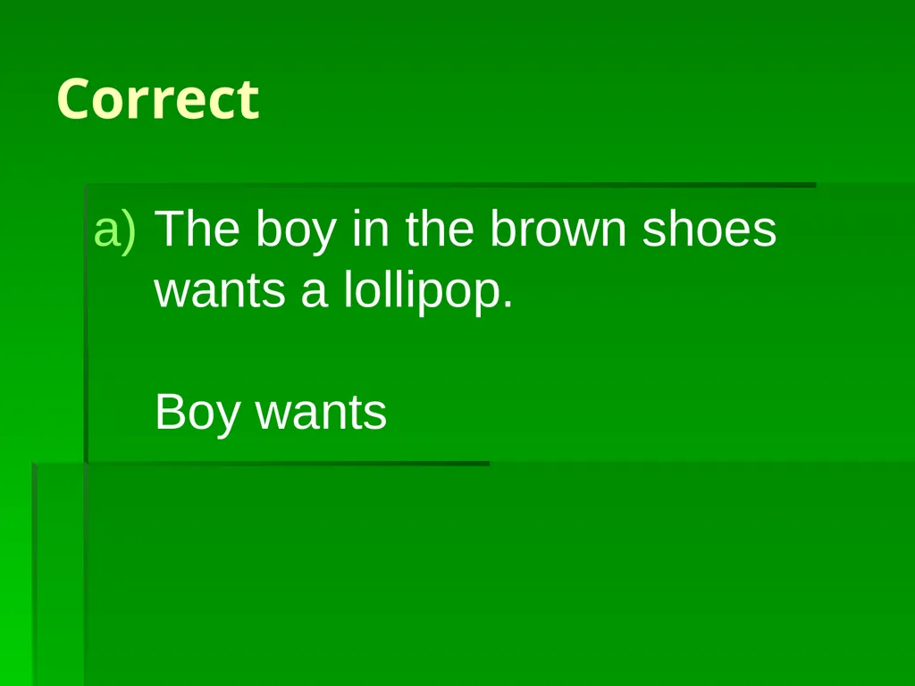Subject/Verb Agreement A singular subject needs a - slide 23 of 73