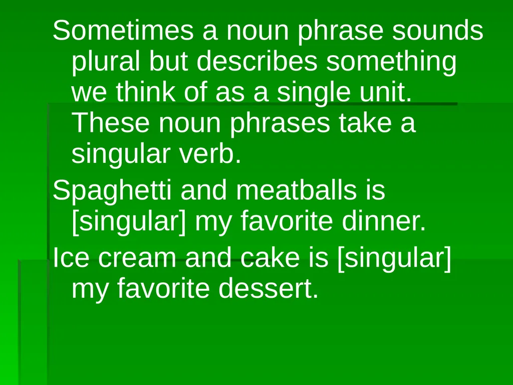 Subject/Verb Agreement A singular subject needs a - slide 42 of 73