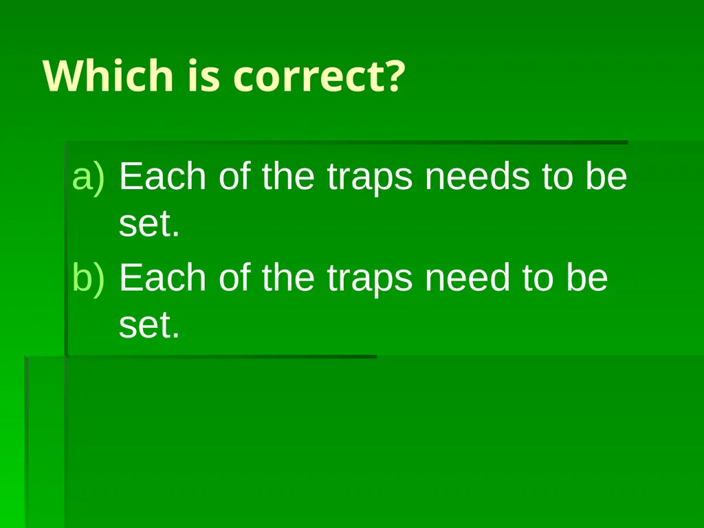 Subject/Verb Agreement A singular subject needs a - slide 20 of 73