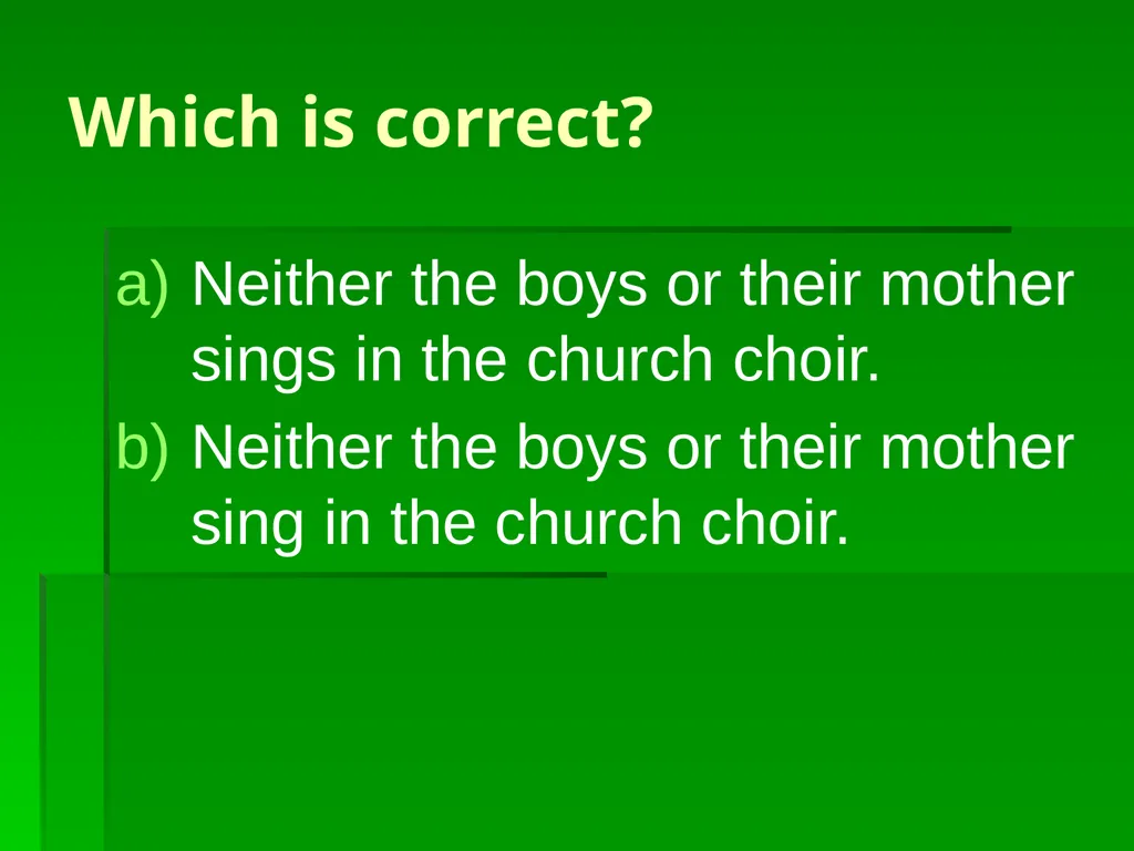 Subject/Verb Agreement A singular subject needs a - slide 37 of 73