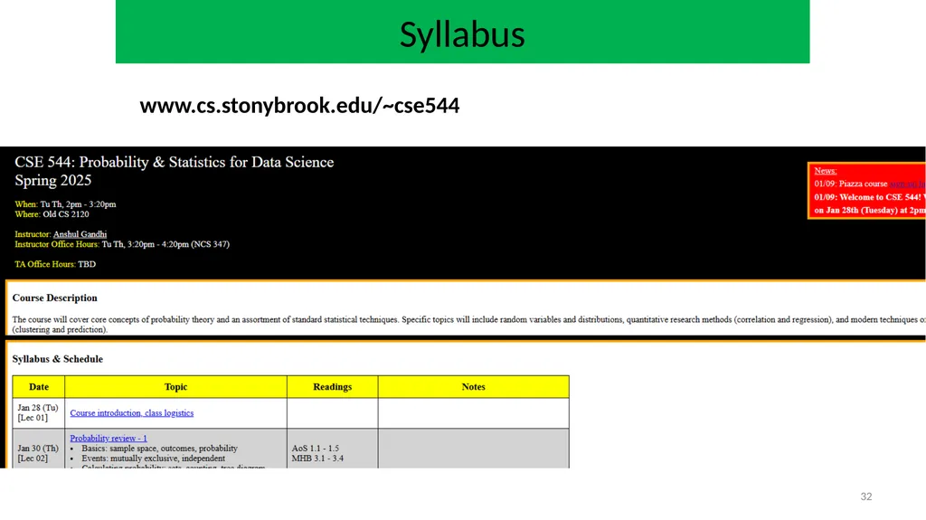 CSE 544, Spring 2025 Probability and Statistics - slide 32 of 34