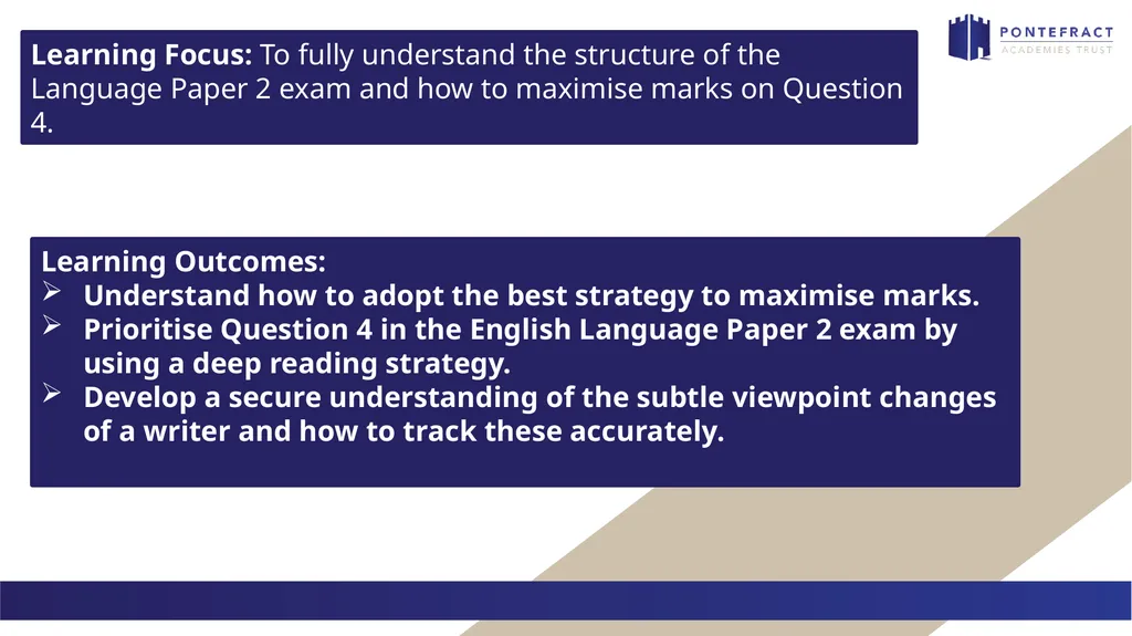Question 4 focus Language Paper 2 Please have your - slide 3 of 18