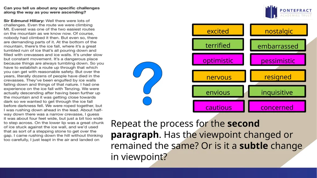 Question 4 focus Language Paper 2 Please have your - slide 14 of 18