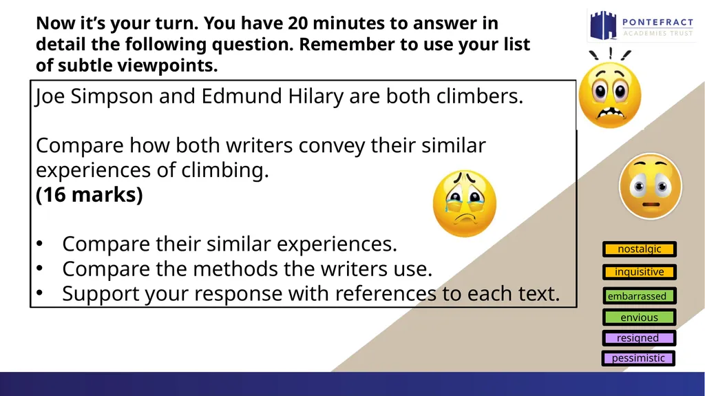 Question 4 focus Language Paper 2 Please have your - slide 18 of 18