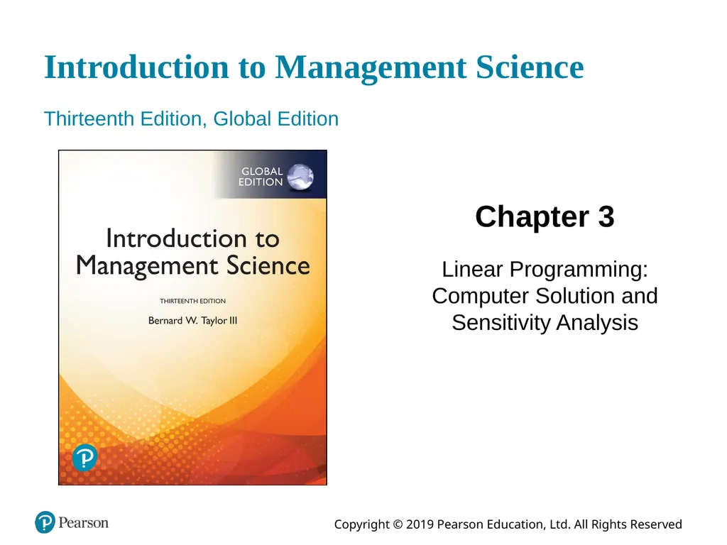 Introduction to Management Science Thirteenth - slide 1 of 41