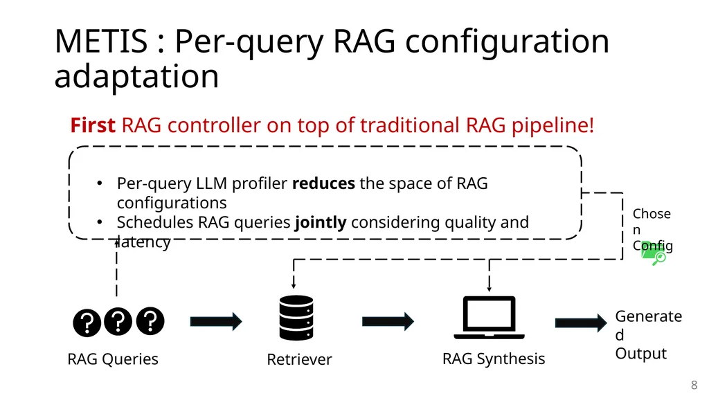 METIS: Fast Quality-Aware RAG Systems with - slide 8 of 17