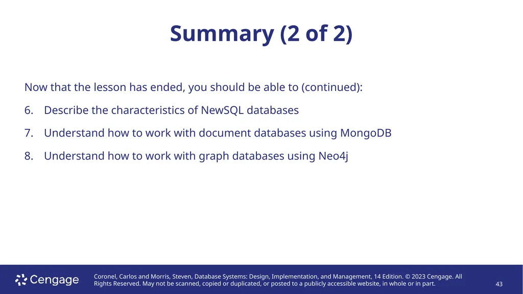 Database Systems: Design, Implementation, and - slide 43 of 43